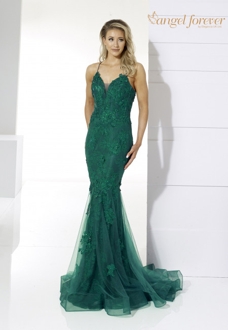 Angel Forever green fitted evening dress / prom dress
